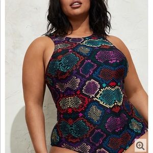 Torrid snake multi color one piece swim suit